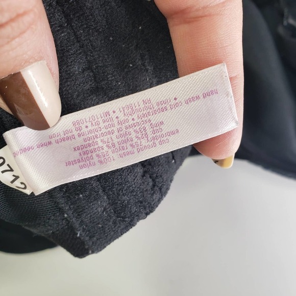 Cacique Floral Underwire Bra 44DDD Black‎ Pink Purple Lace - Picture 9 of 9